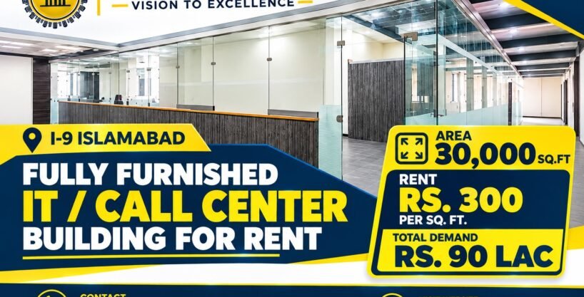 I-9 fully furnished IT Call Centre Building For Rent 30,000sqft